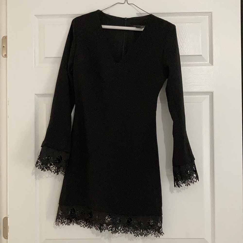 Beautiful aqua black long sleeve dress
